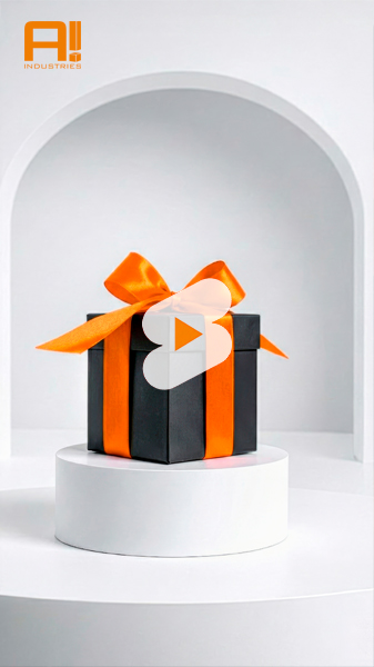 Boîte cadeau avec un bouton YouTube